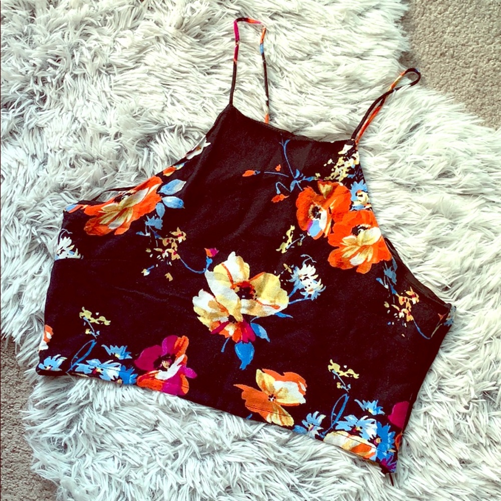 House of Harlow 1960 flower crop tank